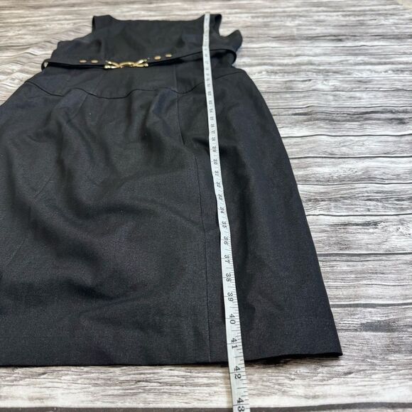 Cache Contour Collection Womens Sleeveless Belted Pencil Dress 12 Dark Grey Gray - Picture 13 of 15